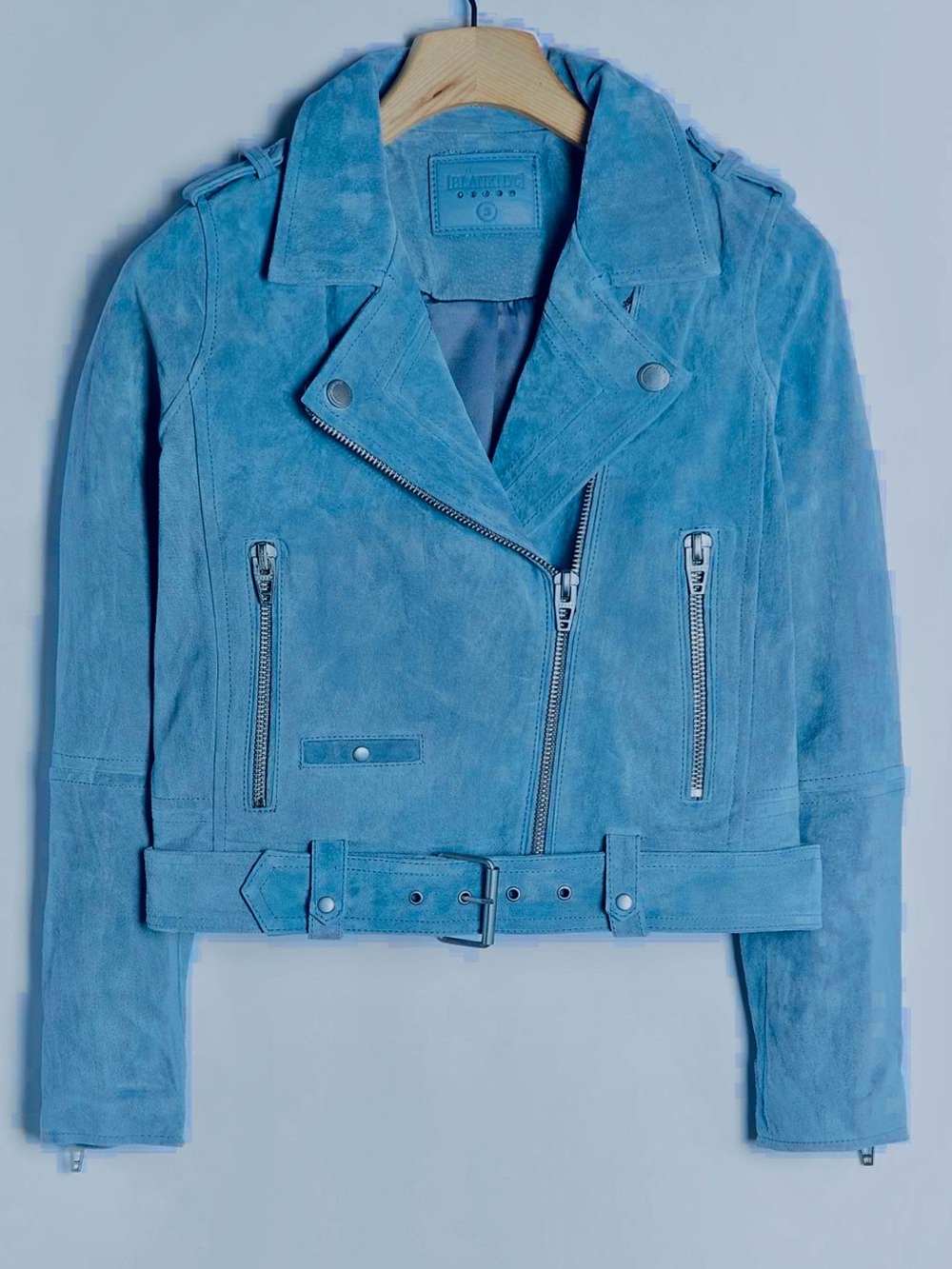 Anthropology | BlANKNYC | Blue Suede Moto Jacket